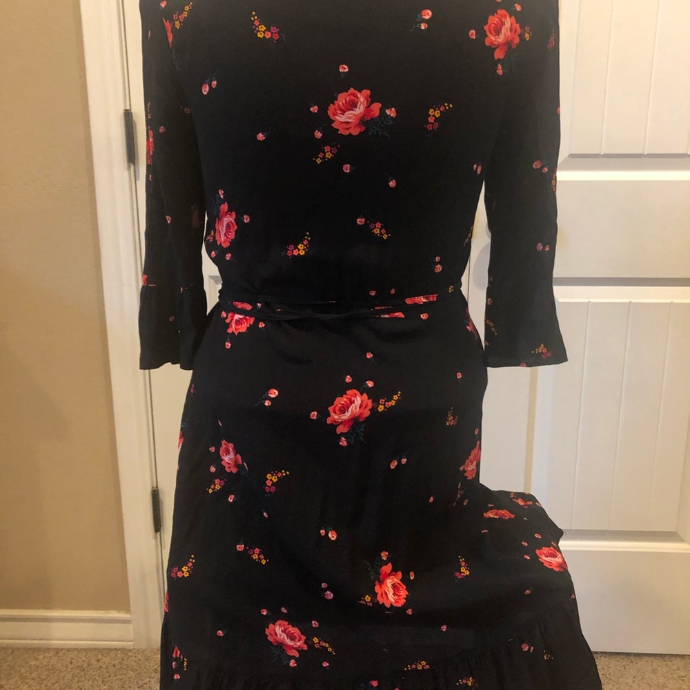 Black floral Gap dress